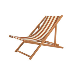 A beach chair, comfort element, striped, isolated on white background