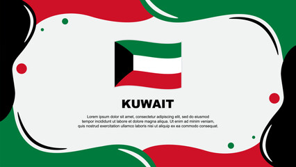Kuwait Flag Abstract Background Flat Design Template. Kuwait Independence Day Banner Wallpaper Vector Illustration. Kuwait Banner