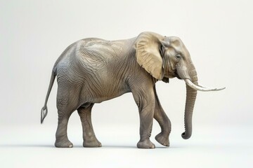 Obraz premium there is a large elephant walking across a white surface