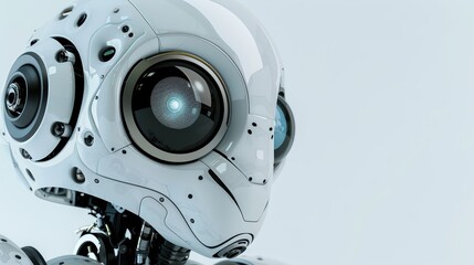 Obraz premium the future of artificial intelligence. The robot is depicted as having a human-like face