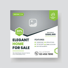 Modern Real state Home rent social media post Sale or carousel design template