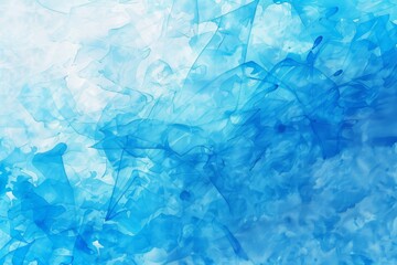 Obraz premium Elegant flowing blue and white abstract painting. Minimalist artwork design