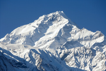 Naklejka premium Snow mountain scenery background picture