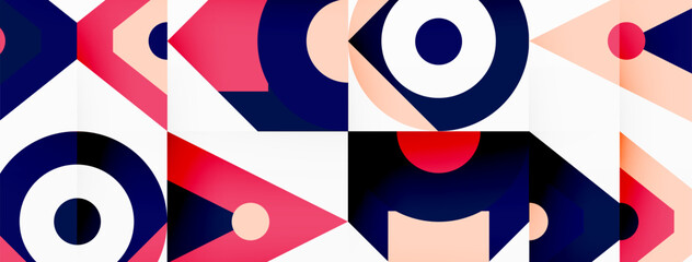 Colorful circle and triangle abstract background. Template for wallpaper, banner, presentation, background