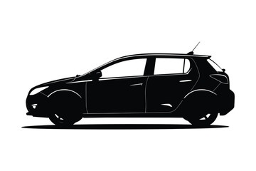 Obraz premium Hatchback car silhouette vector