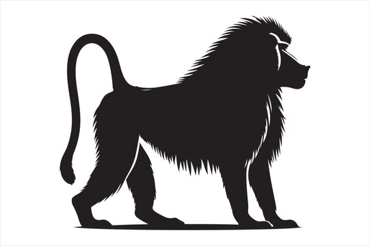 recommend clip art: Baboon Vector silhouette image