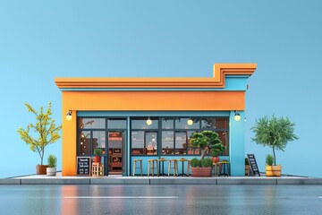 customer loyalty flat design front view retail shop Complementary Color Scheme