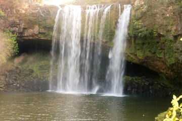 waterfall in the forest, the rainbow falls, new zealand,