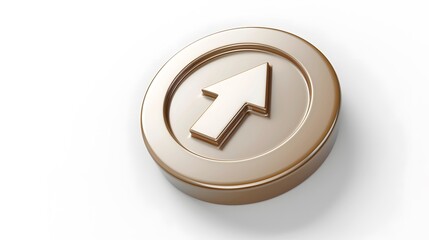 Upload icon, Upload 3d button. Upload symbol on white background - 3d rendering