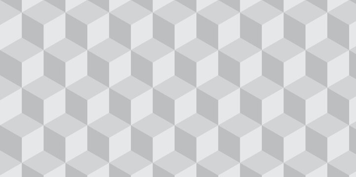 Seamless abstract white and gray background from cubes and lines. Geometric tiles and mosaic creative stylish seamless pattern block cube background. minimal hexagon Cubes mosaic shape vector design