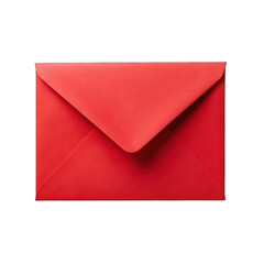 Red blank envelope mockup isolated on transparent background