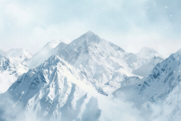 Fototapeta premium Snowy Mountain Landscape