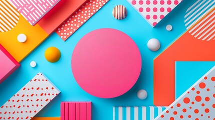 A vibrant template with creative designs and ample space for text.