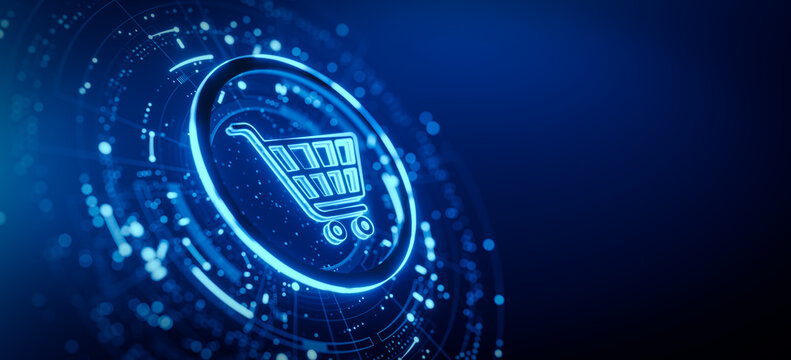 E-commerce and digital shop: add to cart icon. Business, retail, online store concept