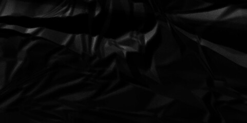 Dark black rumple crinkled crumpled paper background texture pattern and poster overlay. wrinkled high resolution arts craft and Seamless black crumpled paper.	
