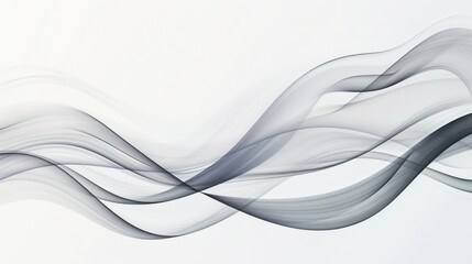 Naklejka premium Abstract Gray Waves on White Background