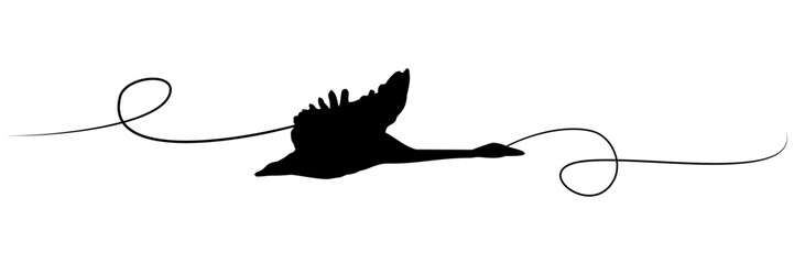 line art swan silhouette illustration vector for a  background 