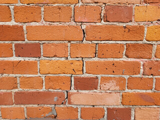 Obraz premium The background of the wall is made of antique red brick.