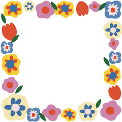 Cute Colorful frame with flowers
