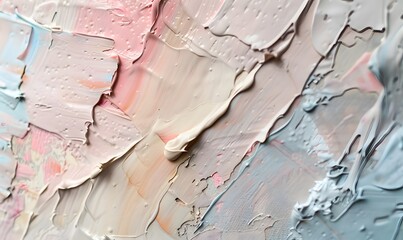 Fototapeta premium A detailed closeup showcasing the texture of thick, impasto paint strokes on a canvas, Generative AI