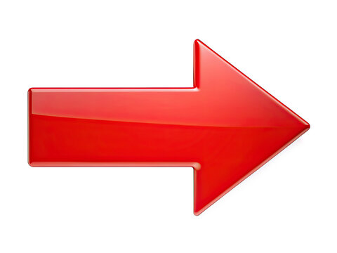 A simple, glossy red arrow pointing to the left. It can be used to indicate direction, next steps, or to guide the viewer to a specific location. Generative AI