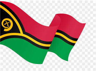 Vanuatu flag wave isolated on png or transparent background vector illustration. 