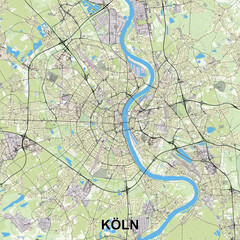 Köln, Germany map poster art