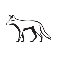 Fox line art silhouette vector illustration