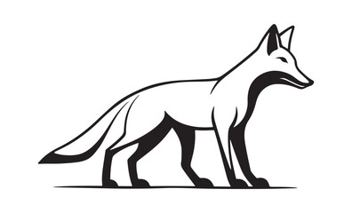 Fox line art silhouette vector illustration