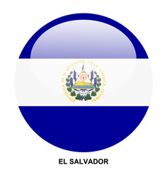 EL SALVADOR flag button on white background
