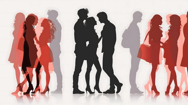 Situationship, Romantic Silhouettes - Couples in Love with People in the Background_5