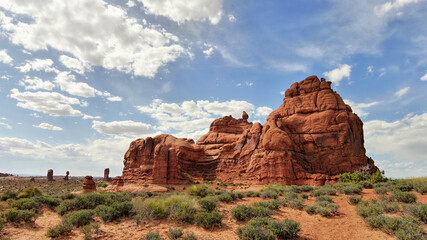 Wild rocky desert landscape in Utah in the southwest of the USA