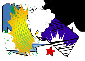 Cool abstract cartoon backdrop, comic book background. Retro vector comics pop art design.