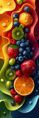 Abstract Fruit Background With Vibrant Colors