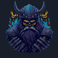 An immortal demon warlord, cloaked in dark armor, wields a fiery blade, commanding an army of fierce warriors with an aura of relentless power and evil.