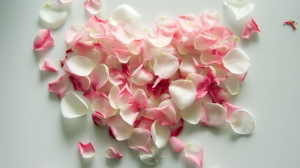 Obraz premium flower petals on white background giving beautiful close up petals