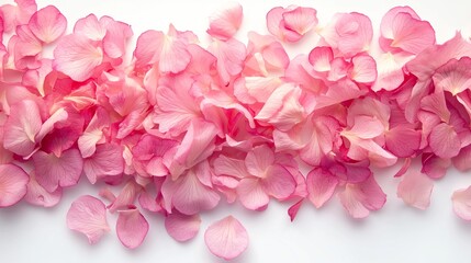 Obraz premium flower petals on white background giving beautiful close up petals