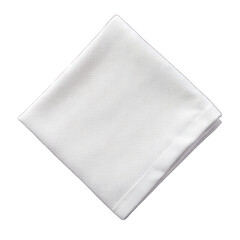 White napkin top view isolated on transparent background
