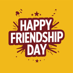 Happy friendship day with yellow background deign 