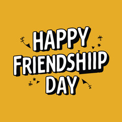 Happy friendship day with yellow background deign 