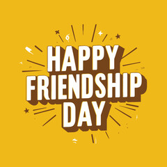 Happy friendship day with yellow background deign 