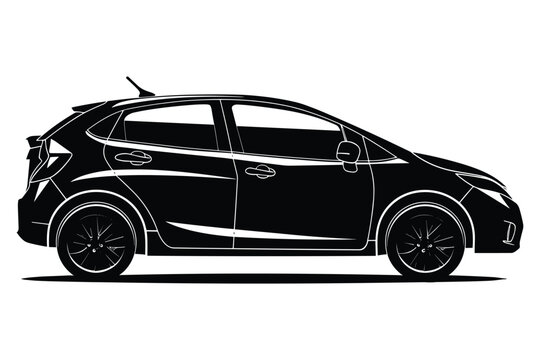 black car side view silhouette clip art preview