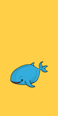 blue whale cute portrait wallpaper for phone