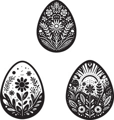 Fototapeta premium Set of mandala Easter eggs vector