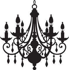 chandelier illustration black and white