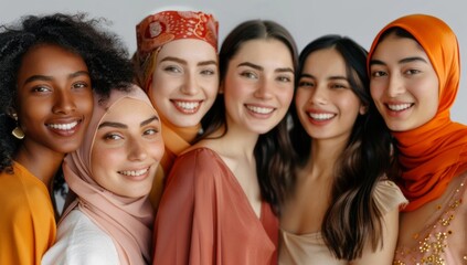 Obraz premium Diverse group of women smiling together
