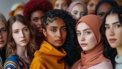 Obraz premium Diverse group of women showcasing beauty and unity