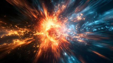 Exploding Supernova in Deep Space: A Spectacular Cosmic Event