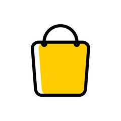 Vector flat design shopping bag icon.