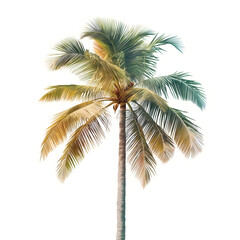 Obraz premium Tropical Isolated Palm Tree on White Background - Exotic Plant